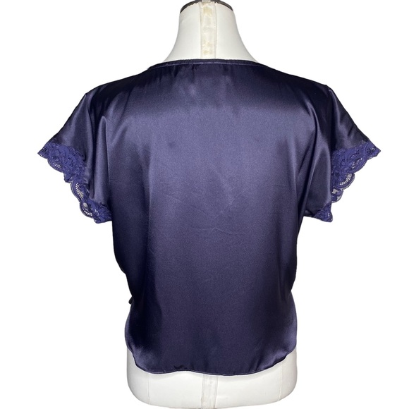 Vintage Victoria’s Secrets Satin Lace Pajama Top - Picture 2 of 8